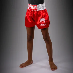 Venum Classic Muay-Thai-Shorts für Kinder – Feuerrot