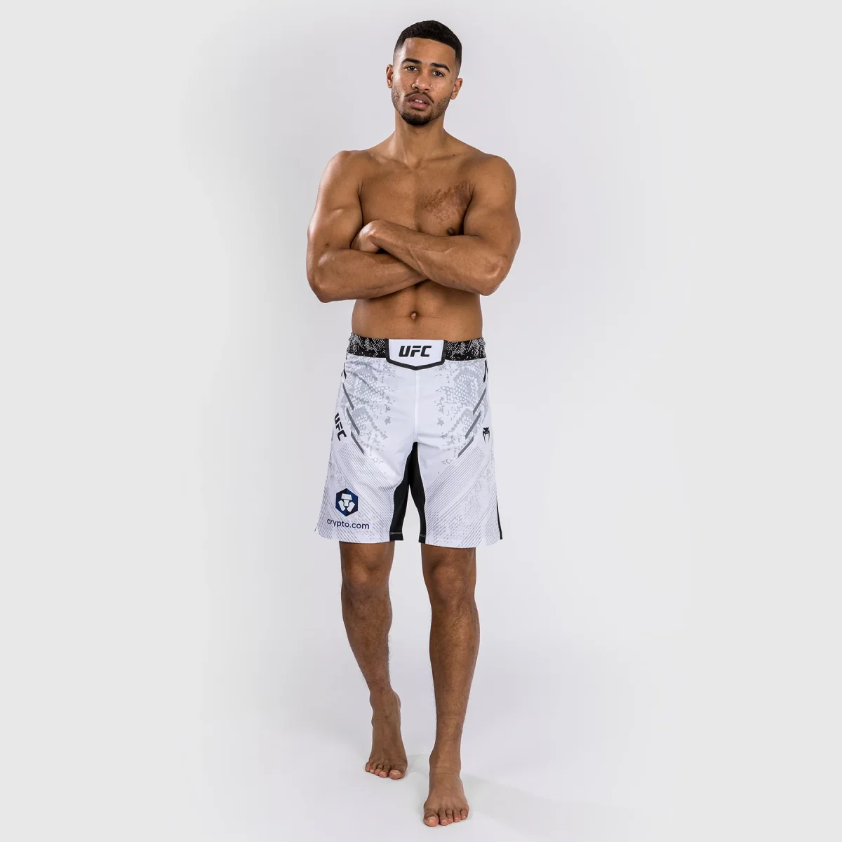 UFC Adrenaline by Venum Personalisierte Authentic Fight Night Herren-Kampfshorts - Lange Passform - Weiß – Bild 5