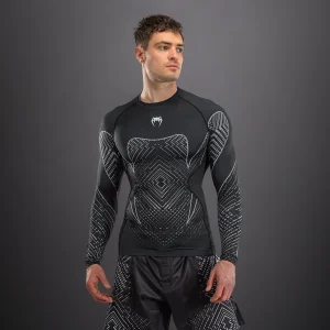 Venum Midnight Fury Langarm Rashguard – Mitternachtsblau/Grau/Silber